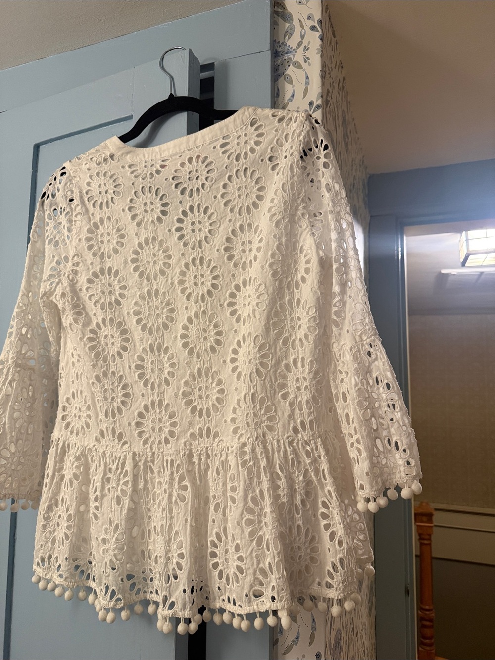Lilly Pulitzer White Eyelet Tunic with Pom-Pom Trim - Picture 6 of 6